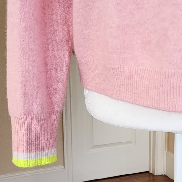 Scott & Scott London Womens Sweater Pink Trim Soft Ruffle 100% Cashmere Size M - Picture 5 of 12